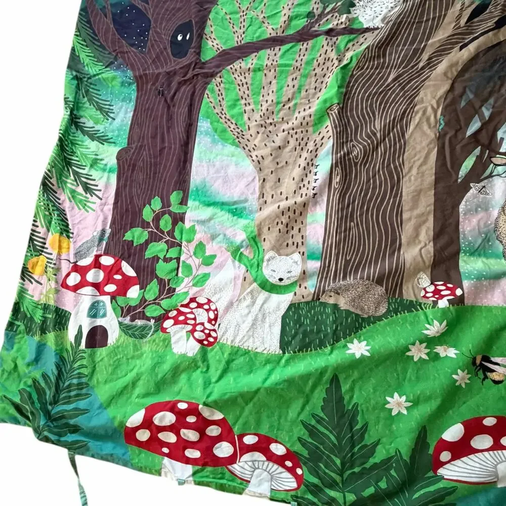 Ikea Skogsduva Twin Duvet Cover Woodland Forest Scene Deer Owl Mushroom Kid Bed